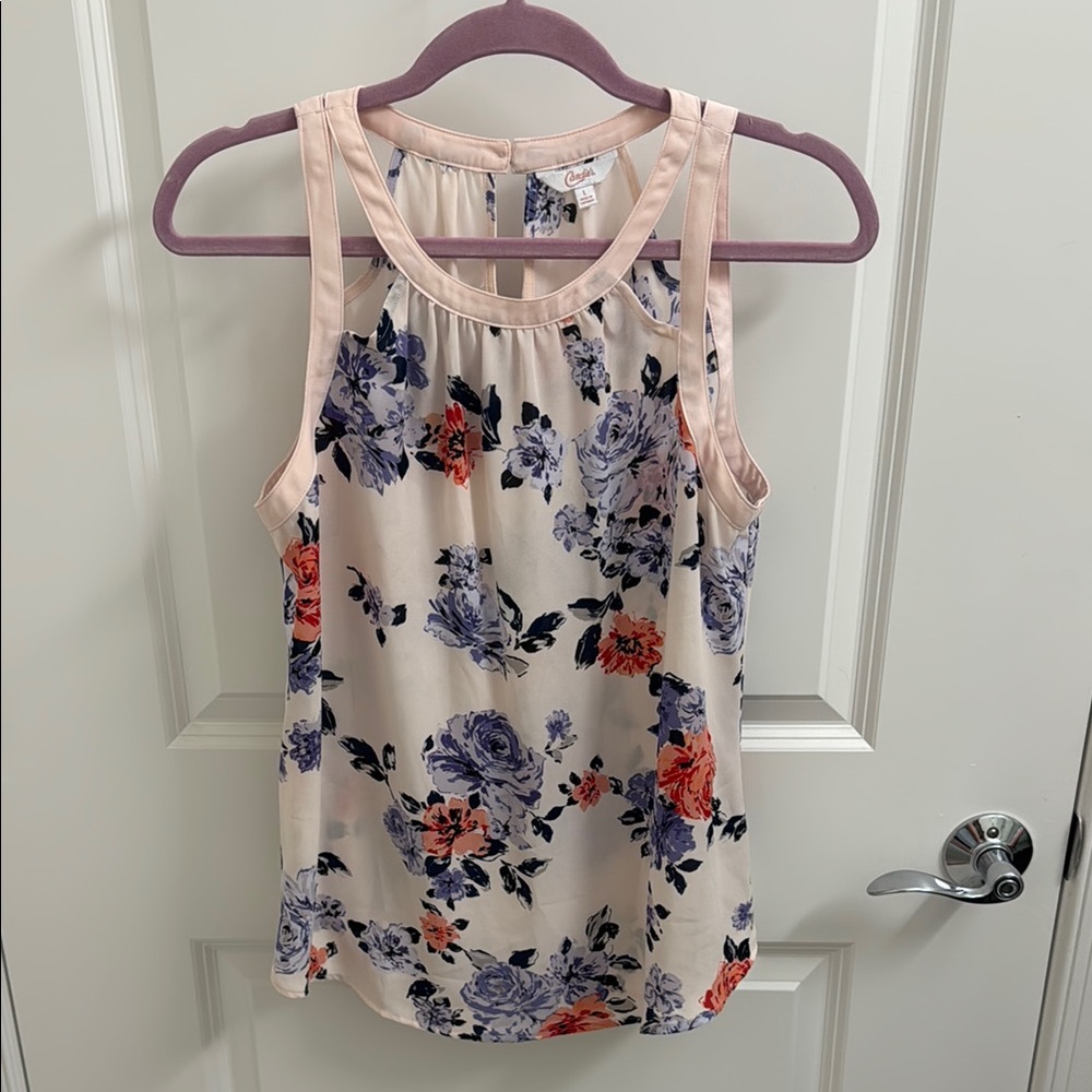 Candie’s Floral Sleeveless Top - Pink